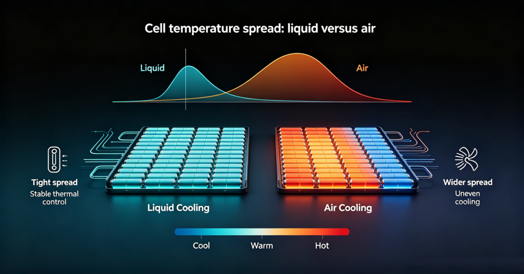 Battery cell temperature spread