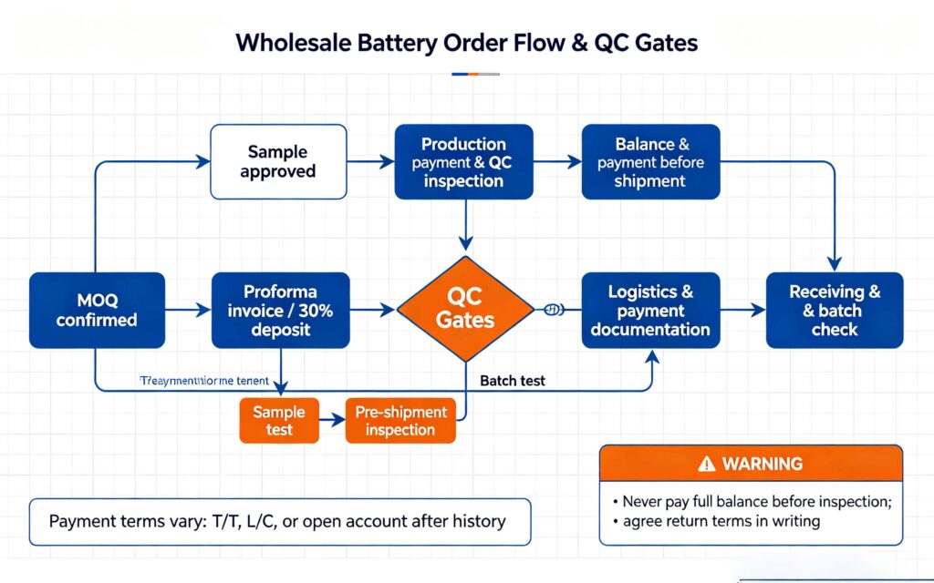 Lithium ion battery wholesale channel diagram: factory direct, regional distributor, private label models