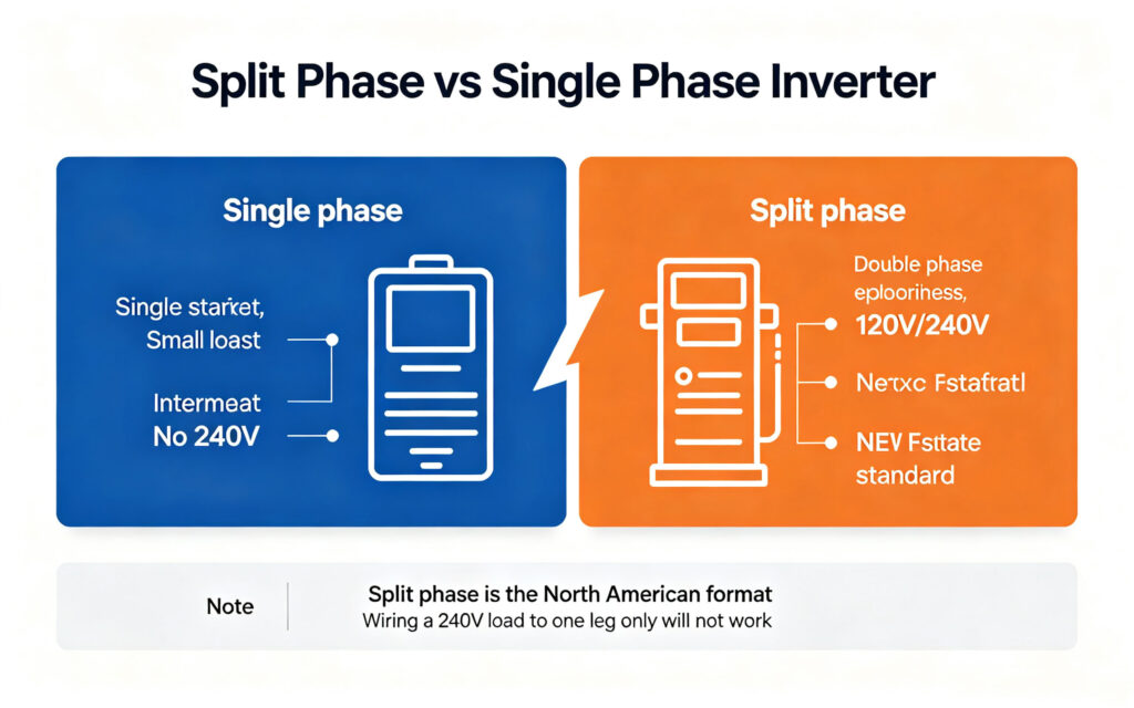 8v split phase inverter 120 240v two legs output diagram for north american home