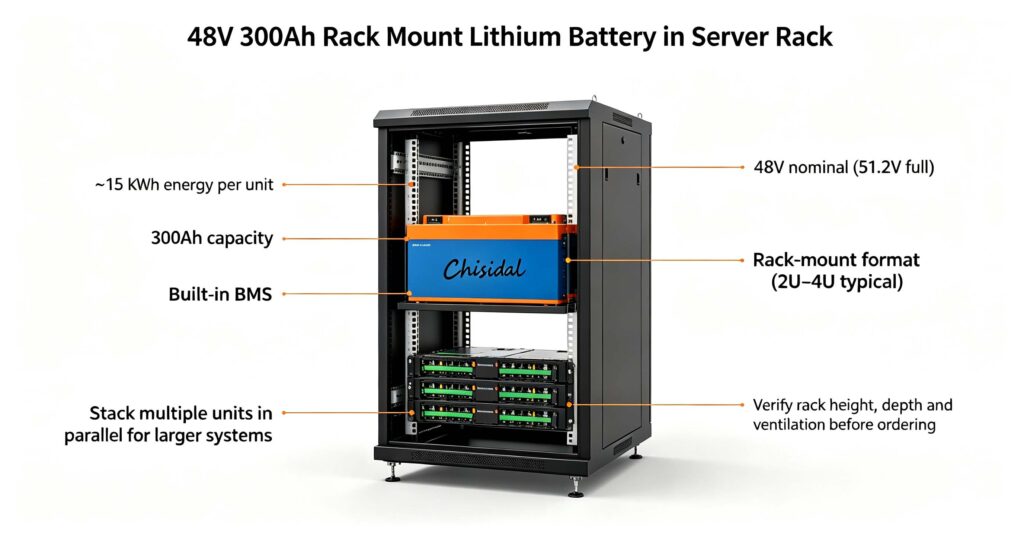48v 300ah rack mount lithium battery specifications energy bms server rack installation