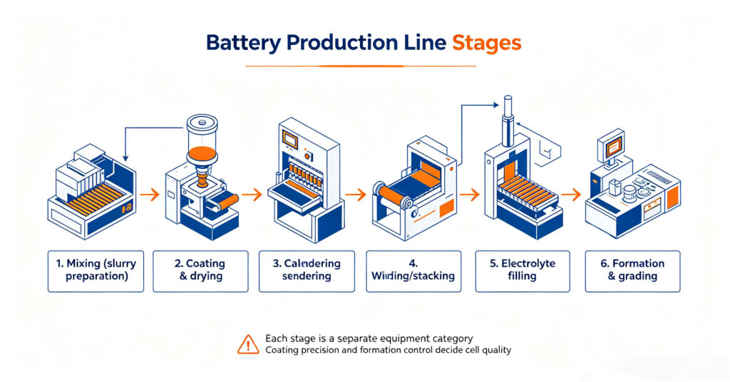 battery manufacturing equipment investment cost pilot commercial gigafactory scale