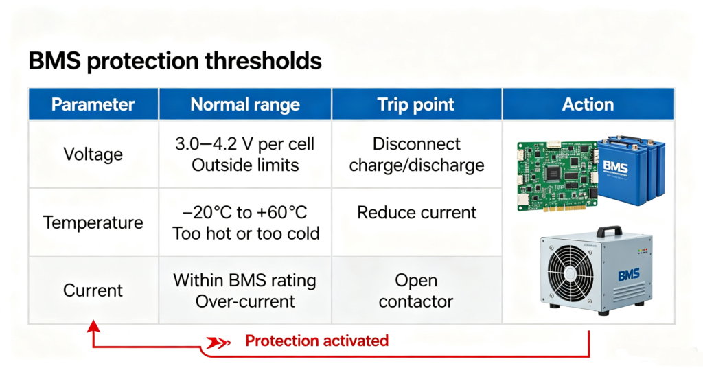 BMS protection thresholds