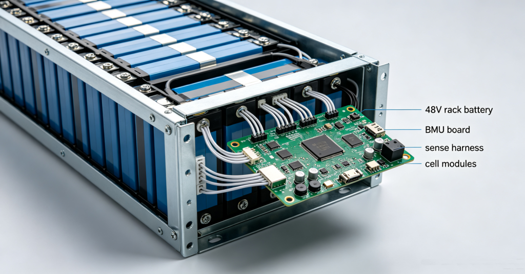 BMS inside a 48V rack battery