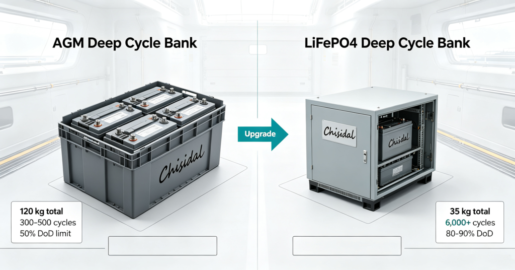 AGM Deep Cycle Battery vs LiFePO4: An Upgrade Path for Marine, RV and C&I Operators