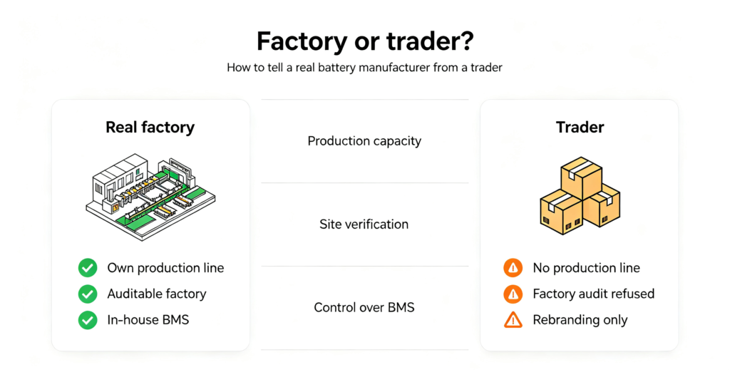 How to tell a real battery manufacturer from a trader